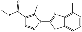 methyl 5-methyl-1-(4-methyl-1,3-benzothiazol-2-yl)-1H-pyrazole-4-carboxylate Struktur