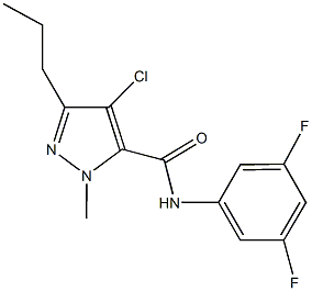 4-chloro-N-(3,5-difluorophenyl)-1-methyl-3-propyl-1H-pyrazole-5-carboxamide Struktur