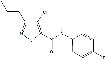 4-chloro-N-(4-fluorophenyl)-1-methyl-3-propyl-1H-pyrazole-5-carboxamide Struktur