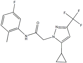 2-[5-cyclopropyl-3-(trifluoromethyl)-1H-pyrazol-1-yl]-N-(5-fluoro-2-methylphenyl)acetamide Struktur