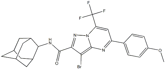 N-(2-adamantyl)-3-bromo-5-(4-methoxyphenyl)-7-(trifluoromethyl)pyrazolo[1,5-a]pyrimidine-2-carboxamide Struktur