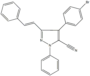 4-(4-bromophenyl)-1-phenyl-3-(2-phenylvinyl)-1H-pyrazole-5-carbonitrile Struktur