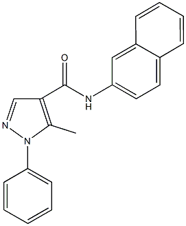 5-methyl-N-(2-naphthyl)-1-phenyl-1H-pyrazole-4-carboxamide Struktur