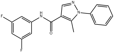 N-(3,5-difluorophenyl)-5-methyl-1-phenyl-1H-pyrazole-4-carboxamide Struktur