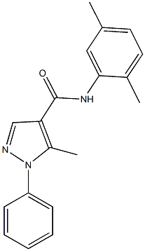 N-(2,5-dimethylphenyl)-5-methyl-1-phenyl-1H-pyrazole-4-carboxamide Struktur