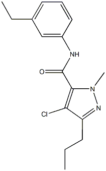 4-chloro-N-(3-ethylphenyl)-1-methyl-3-propyl-1H-pyrazole-5-carboxamide Struktur