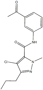 N-(3-acetylphenyl)-4-chloro-1-methyl-3-propyl-1H-pyrazole-5-carboxamide Struktur