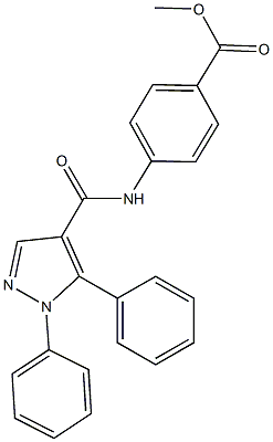 methyl 4-{[(1,5-diphenyl-1H-pyrazol-4-yl)carbonyl]amino}benzoate Struktur