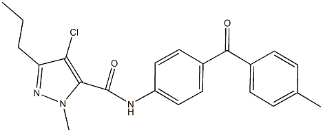 4-chloro-1-methyl-N-[4-(4-methylbenzoyl)phenyl]-3-propyl-1H-pyrazole-5-carboxamide Struktur