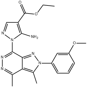 ethyl 5-amino-1-[2-(3-methoxyphenyl)-3,4-dimethyl-2H-pyrazolo[3,4-d]pyridazin-7-yl]-1H-pyrazole-4-carboxylate Struktur