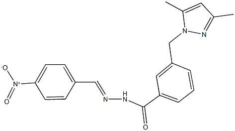 3-[(3,5-dimethyl-1H-pyrazol-1-yl)methyl]-N'-{4-nitrobenzylidene}benzohydrazide Struktur