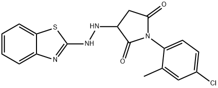 3-[2-(1,3-benzothiazol-2-yl)hydrazino]-1-(4-chloro-2-methylphenyl)-2,5-pyrrolidinedione Struktur