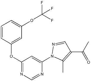 1-(5-methyl-1-{6-[3-(trifluoromethoxy)phenoxy]-4-pyrimidinyl}-1H-pyrazol-4-yl)ethanone Struktur