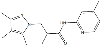 2-methyl-N-(4-methyl-2-pyridinyl)-3-(3,4,5-trimethyl-1H-pyrazol-1-yl)propanamide Struktur