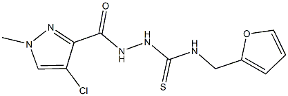 2-[(4-chloro-1-methyl-1H-pyrazol-3-yl)carbonyl]-N-(2-furylmethyl)hydrazinecarbothioamide Struktur