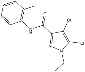 4,5-dichloro-1-ethyl-N-(2-iodophenyl)-1H-pyrazole-3-carboxamide Struktur