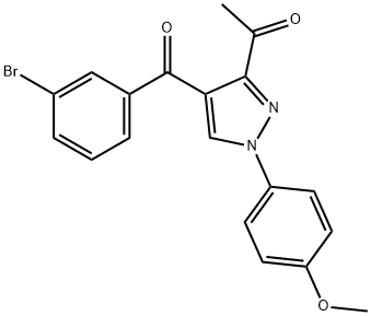 1-[4-(3-bromobenzoyl)-1-(4-methoxyphenyl)-1H-pyrazol-3-yl]ethanone Struktur