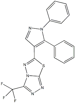 6-(1,5-diphenyl-1H-pyrazol-4-yl)-3-(trifluoromethyl)[1,2,4]triazolo[3,4-b][1,3,4]thiadiazole Struktur