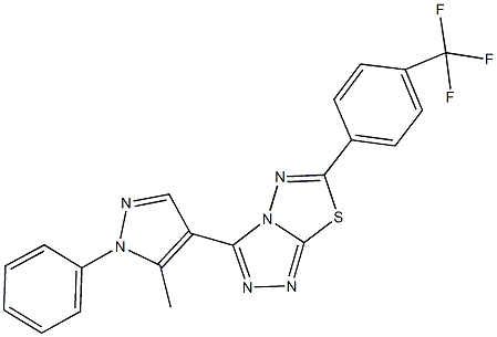 3-(5-methyl-1-phenyl-1H-pyrazol-4-yl)-6-[4-(trifluoromethyl)phenyl][1,2,4]triazolo[3,4-b][1,3,4]thiadiazole Struktur