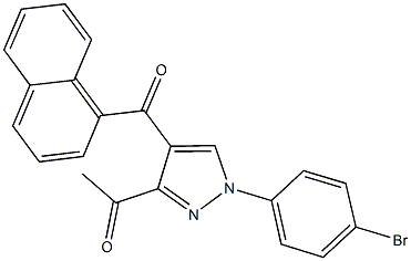 1-[1-(4-bromophenyl)-4-(1-naphthoyl)-1H-pyrazol-3-yl]ethanone Struktur