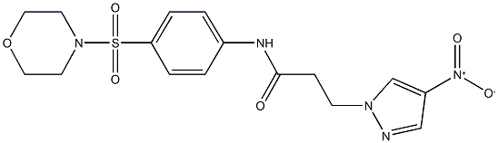 3-{4-nitro-1H-pyrazol-1-yl}-N-[4-(4-morpholinylsulfonyl)phenyl]propanamide Struktur