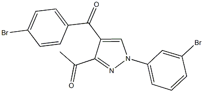 1-[4-(4-bromobenzoyl)-1-(3-bromophenyl)-1H-pyrazol-3-yl]ethanone Struktur