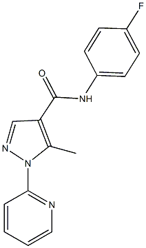 N-(4-fluorophenyl)-5-methyl-1-(2-pyridinyl)-1H-pyrazole-4-carboxamide Struktur