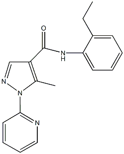 N-(2-ethylphenyl)-5-methyl-1-(2-pyridinyl)-1H-pyrazole-4-carboxamide Struktur