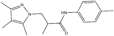 2-methyl-N-(4-methylphenyl)-3-(3,4,5-trimethyl-1H-pyrazol-1-yl)propanamide Struktur