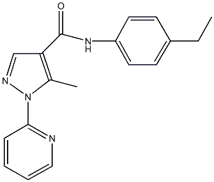 N-(4-ethylphenyl)-5-methyl-1-(2-pyridinyl)-1H-pyrazole-4-carboxamide Struktur