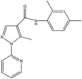 N-(2,4-dimethylphenyl)-5-methyl-1-(2-pyridinyl)-1H-pyrazole-4-carboxamide Struktur