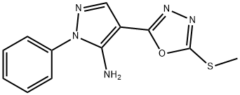 4-[5-(methylsulfanyl)-1,3,4-oxadiazol-2-yl]-1-phenyl-1H-pyrazol-5-amine Struktur