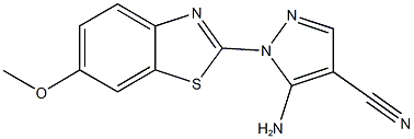 5-amino-1-(6-methoxy-1,3-benzothiazol-2-yl)-1H-pyrazole-4-carbonitrile Struktur