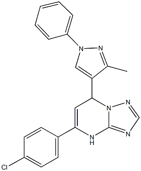 5-(4-chlorophenyl)-7-(3-methyl-1-phenyl-1H-pyrazol-4-yl)-4,7-dihydro[1,2,4]triazolo[1,5-a]pyrimidine Struktur