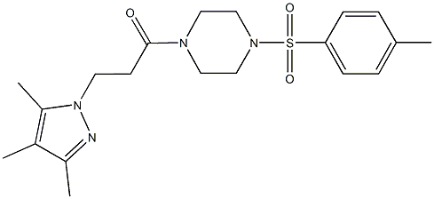 1-[(4-methylphenyl)sulfonyl]-4-[3-(3,4,5-trimethyl-1H-pyrazol-1-yl)propanoyl]piperazine Struktur