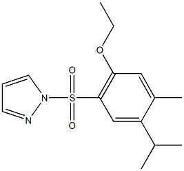 ethyl 4-isopropyl-5-methyl-2-(1H-pyrazol-1-ylsulfonyl)phenyl ether Struktur