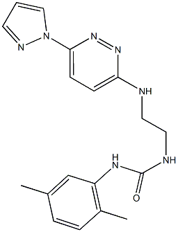 N-(2,5-dimethylphenyl)-N'-(2-{[6-(1H-pyrazol-1-yl)-3-pyridazinyl]amino}ethyl)urea Struktur