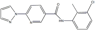 N-(3-chloro-2-methylphenyl)-6-(1H-pyrazol-1-yl)nicotinamide Struktur