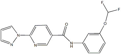 N-[3-(difluoromethoxy)phenyl]-6-(1H-pyrazol-1-yl)nicotinamide Struktur