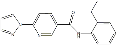 N-(2-ethylphenyl)-6-(1H-pyrazol-1-yl)nicotinamide Struktur