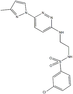 3-chloro-N-(2-{[6-(3-methyl-1H-pyrazol-1-yl)-3-pyridazinyl]amino}ethyl)benzenesulfonamide Struktur