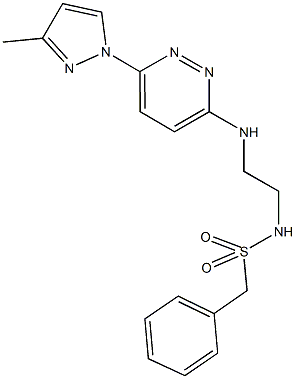 N-(2-{[6-(3-methyl-1H-pyrazol-1-yl)-3-pyridazinyl]amino}ethyl)(phenyl)methanesulfonamide Struktur