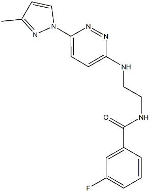 3-fluoro-N-(2-{[6-(3-methyl-1H-pyrazol-1-yl)-3-pyridazinyl]amino}ethyl)benzamide Struktur