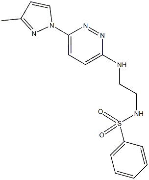 N-(2-{[6-(3-methyl-1H-pyrazol-1-yl)-3-pyridazinyl]amino}ethyl)benzenesulfonamide Struktur