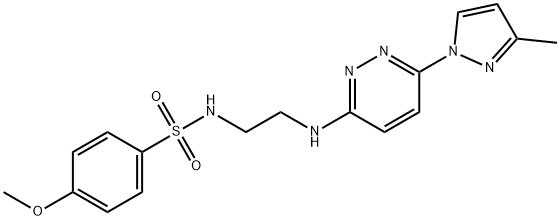 4-methoxy-N-(2-{[6-(3-methyl-1H-pyrazol-1-yl)-3-pyridazinyl]amino}ethyl)benzenesulfonamide Struktur