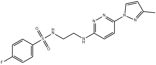 4-fluoro-N-(2-{[6-(3-methyl-1H-pyrazol-1-yl)-3-pyridazinyl]amino}ethyl)benzenesulfonamide Struktur