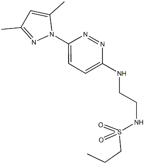 N-(2-{[6-(3,5-dimethyl-1H-pyrazol-1-yl)-3-pyridazinyl]amino}ethyl)-1-propanesulfonamide Struktur