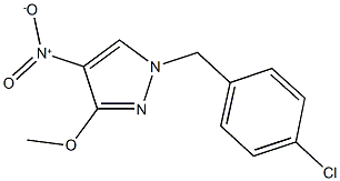 1-(4-chlorobenzyl)-4-nitro-3-methoxy-1H-pyrazole Struktur