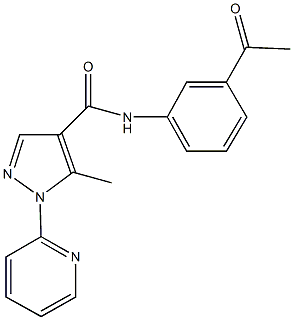 N-(3-acetylphenyl)-5-methyl-1-(2-pyridinyl)-1H-pyrazole-4-carboxamide Struktur