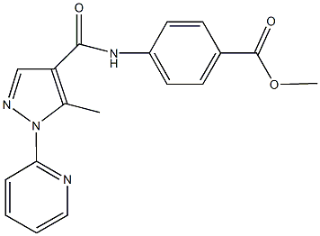 methyl 4-({[5-methyl-1-(2-pyridinyl)-1H-pyrazol-4-yl]carbonyl}amino)benzoate Struktur